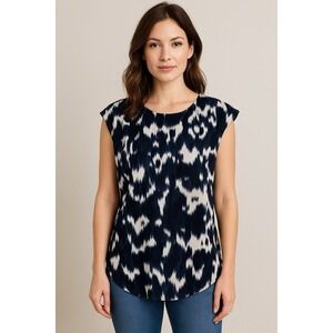 Express Womens Blouse Multicolor Sleeveless Round Neck Size Medium